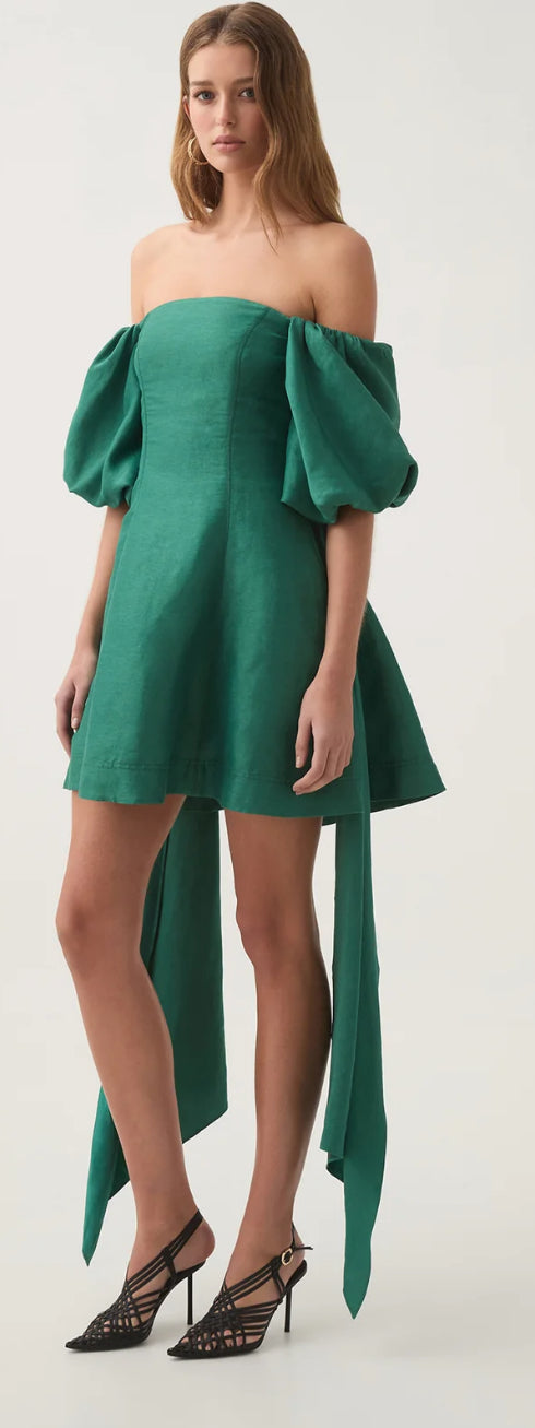 Aje Incarnation Mini Dress Emerald - size 8 Vogue Style Hire Aje Incarnation Mini Dress Emerald - size 8 Vogue Style Hire