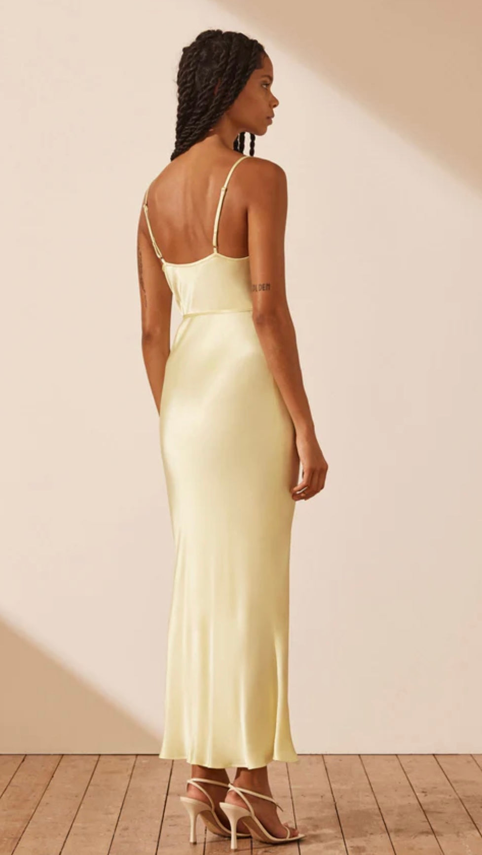 Shona Joy - La Lune Bias Cowl Midi - Lemon