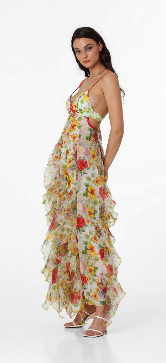 Menti - Iris Baroque Flower Maxi - size S Vogue Style Hire Menti - Iris Baroque Flower Maxi - size S Vogue Style Hire