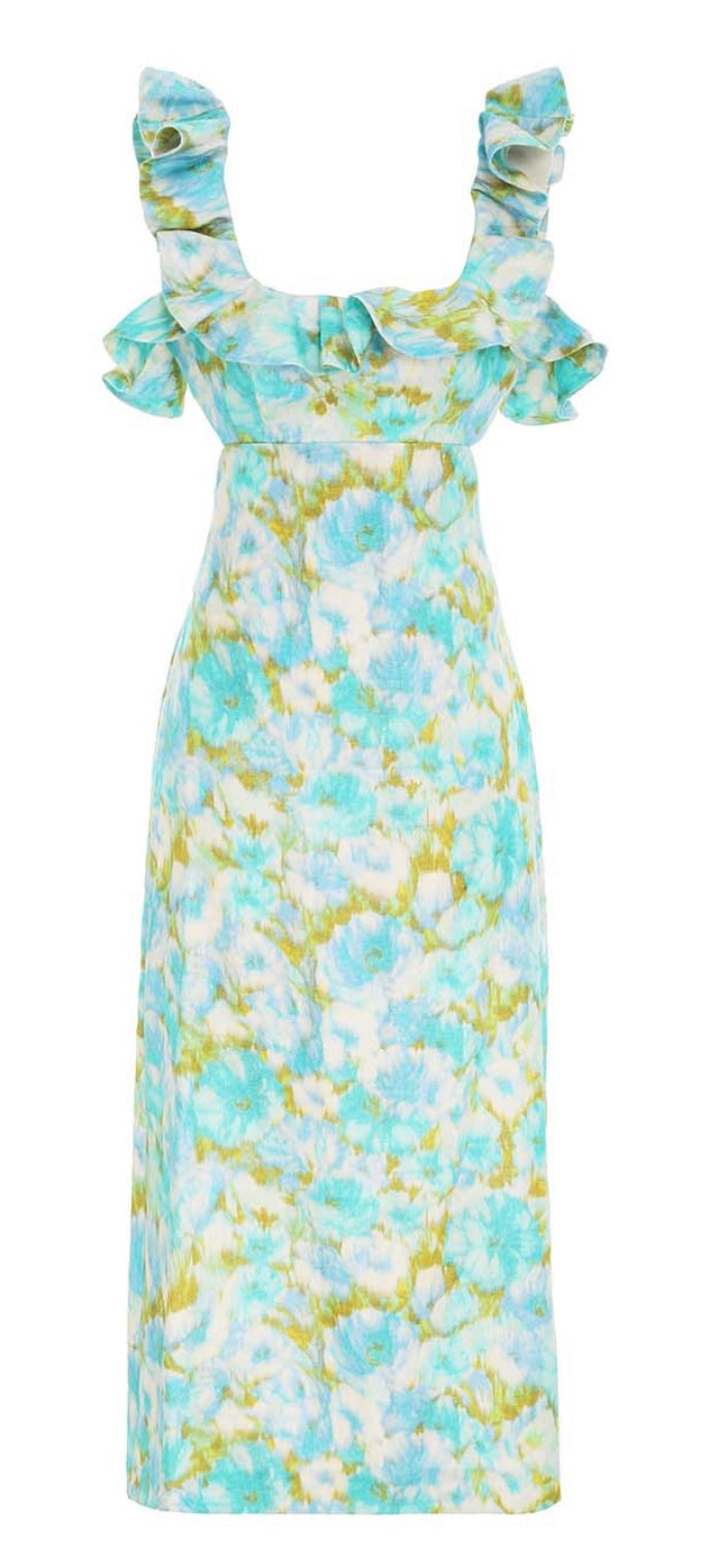 Zimmermann - High Tide Frilled Midi - size 1 (8-10)