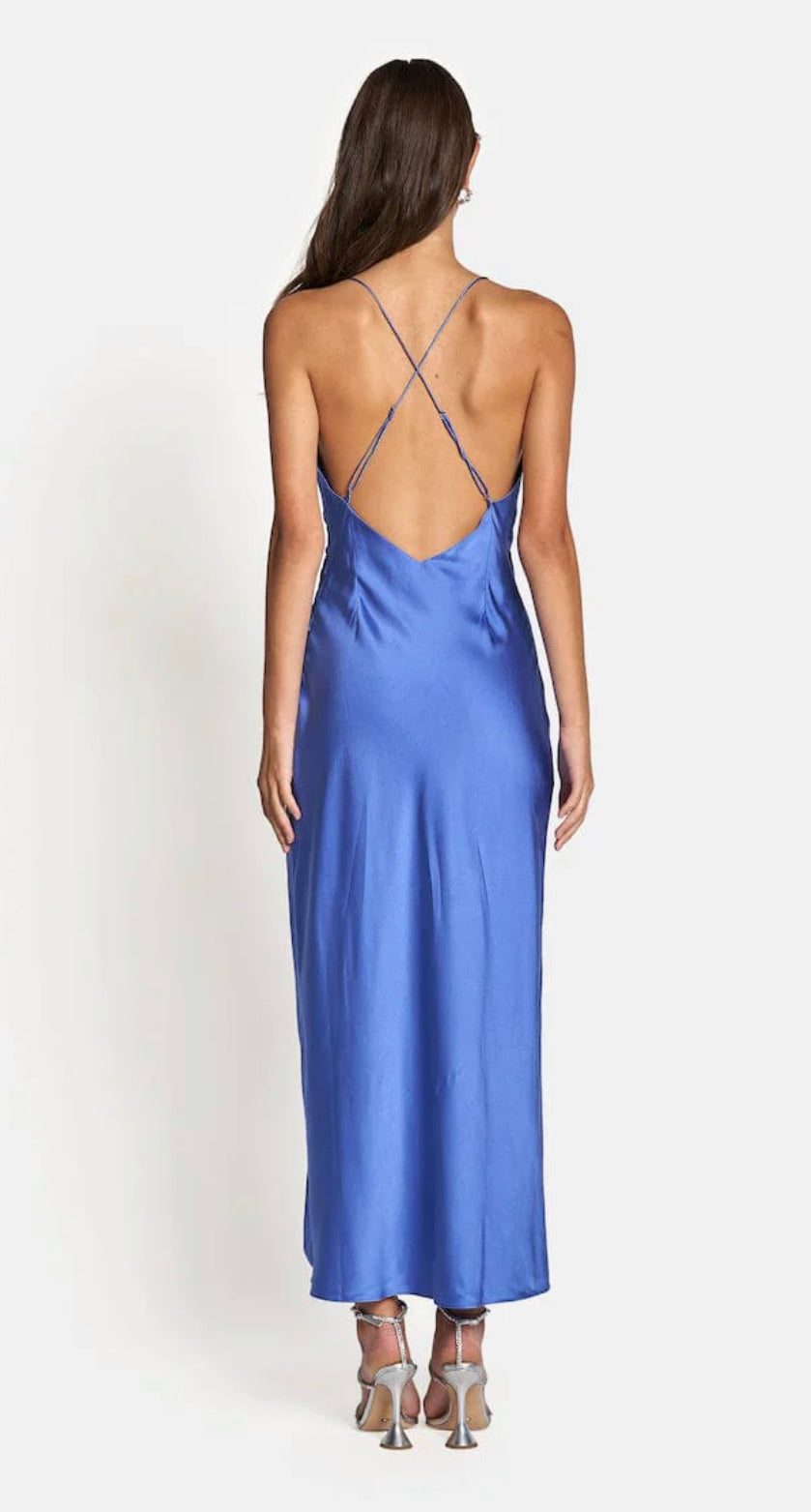 Sofia - Elle Silk Midi (Royal Blue) - size 10