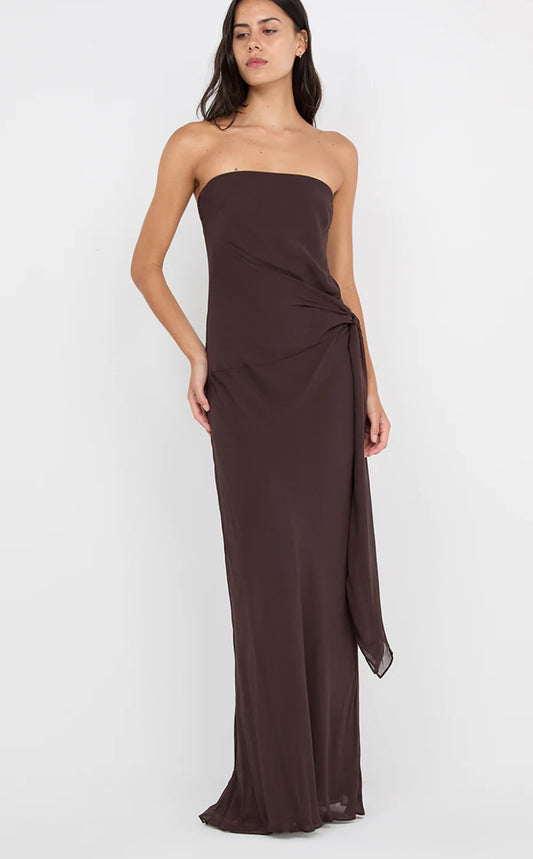 SONEVA STRAPLESS MAXI DRESS