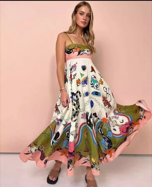 Alèmais - Evergreen sundress size 10