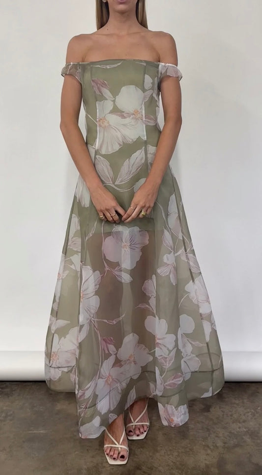By Nicola Clementine Maxi Dress in Peppermint Floral
