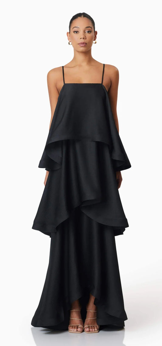 Tilly Tiered Maxi Dress Black