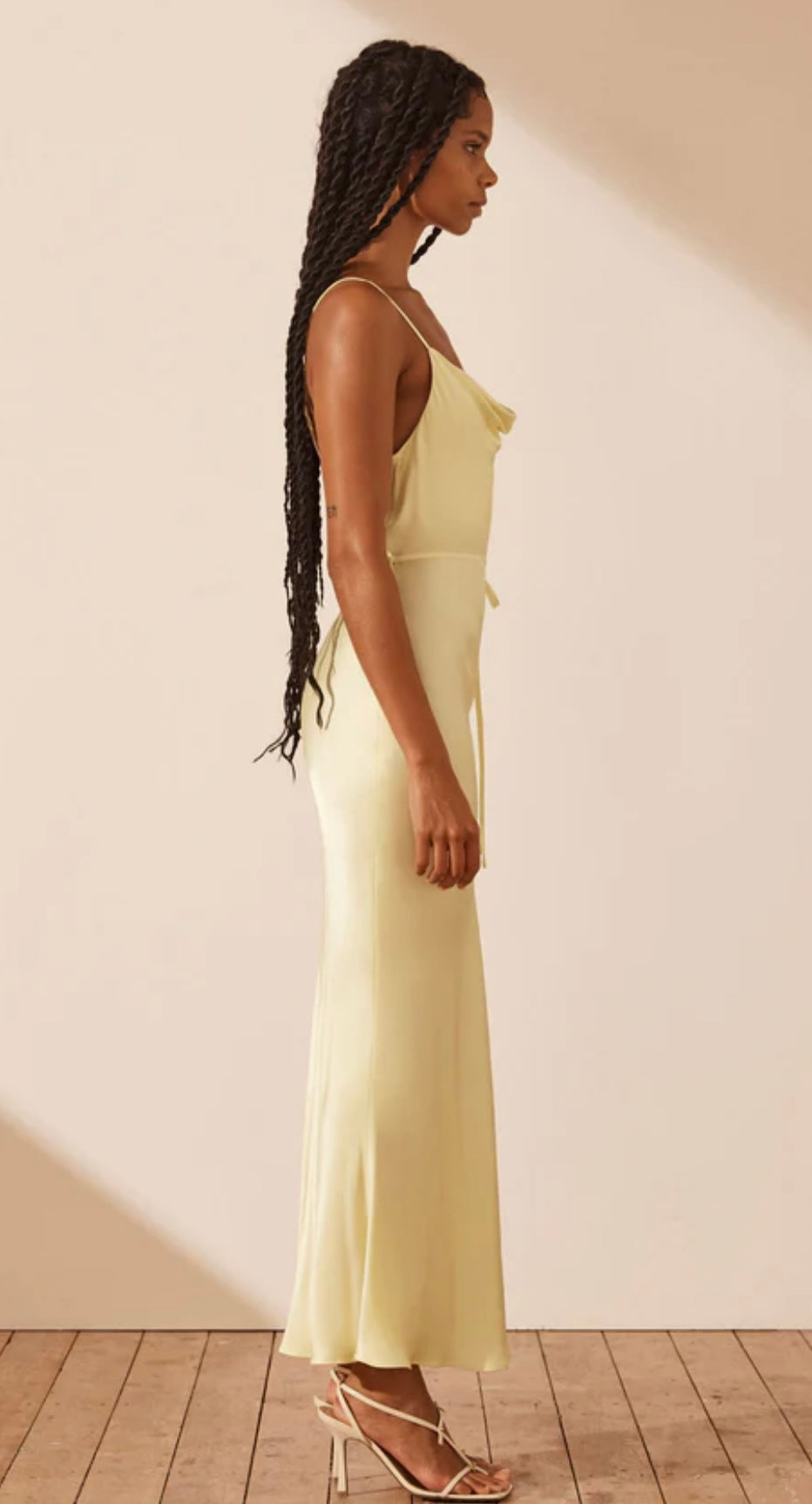 shona joy bias cowl midi dress Shona Joy Terracotta Shona Joy La Lune Bias Cowl Midi Dress In Rose Coco Lola