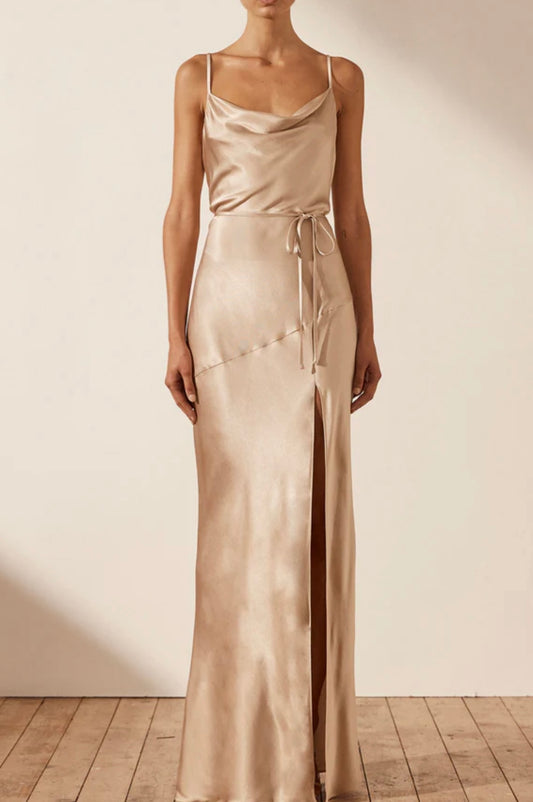 Shona Joy - La Lune Bias Cowl Maxi - Gold