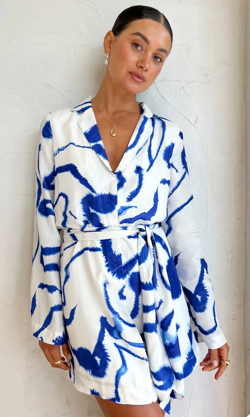 Sovere - Tidal mini dress - Blue Tide - size L (suits 8-12)