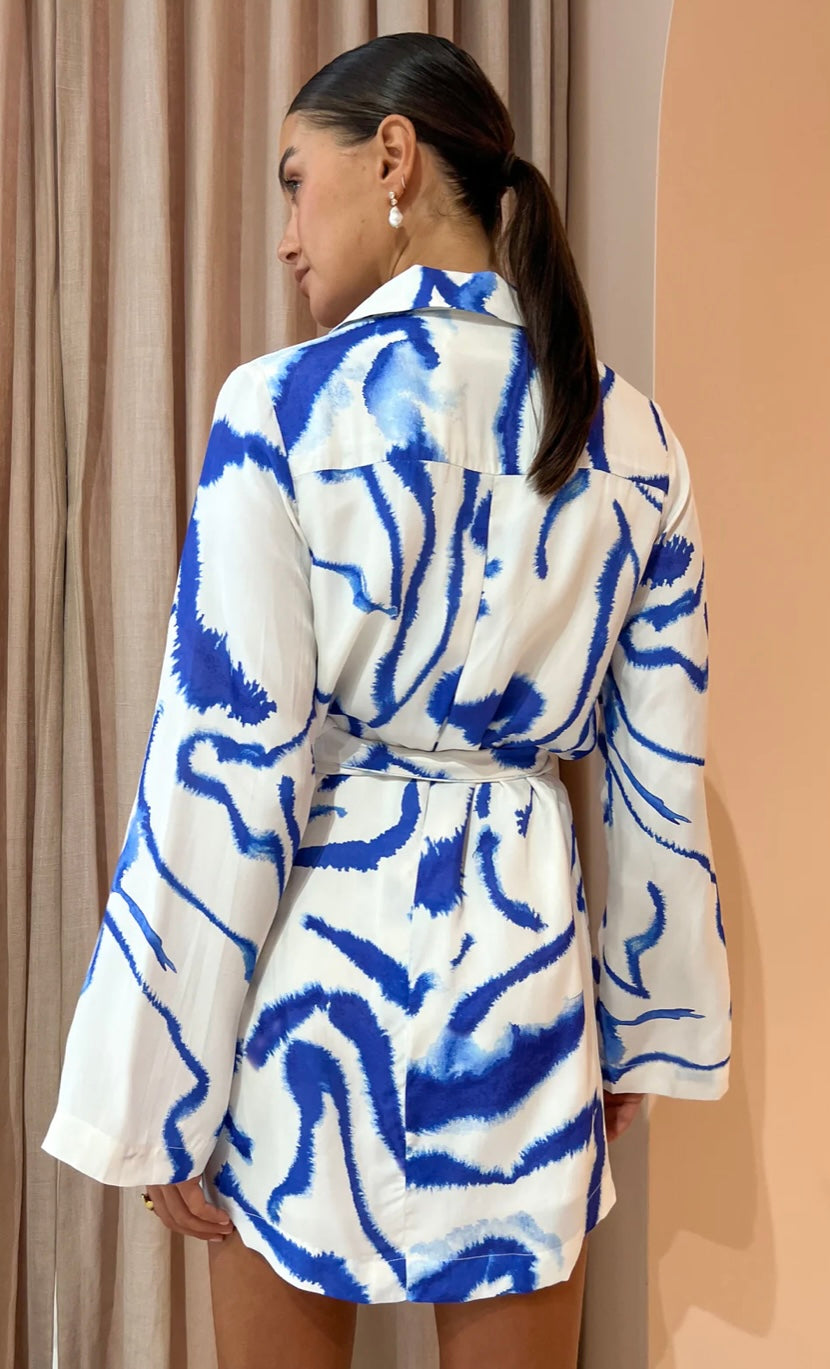 Sovere - Tidal mini dress - Blue Tide - size L (suits 8-12)